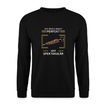 CLARINET I DON'T PLAY PERFECTLY - Unisex Sweatshirt - black - Front - Alina (178cm) & Michal (187cm)