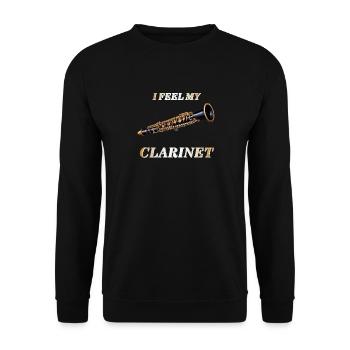 I FEEL MY CLARINET - Unisex Sweatshirt - black - Front - Alina (178cm) & Michal (187cm)