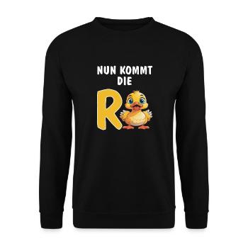 DUCK NOW COMES THE PENSION - Unisex Sweatshirt - black - Front - Alina (178cm) & Michal (187cm)