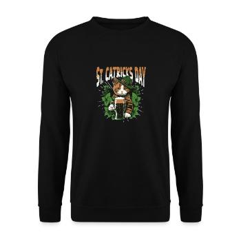Funny St. Patrick's Day Drinking - Unisex Sweatshirt - black - Front - Alina (178cm) & Michal (187cm)