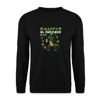 Drôle de dinosaure de la Saint-Patrick - Sweat-shirt Unisexe - noir - Devant - Alina (178cm) & Michal (187cm)