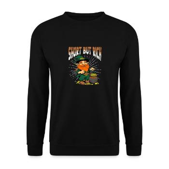 Funny St. Patrick's Day Leprechaun - Unisex Sweatshirt - black - Front - Alina (178cm) & Michal (187cm)