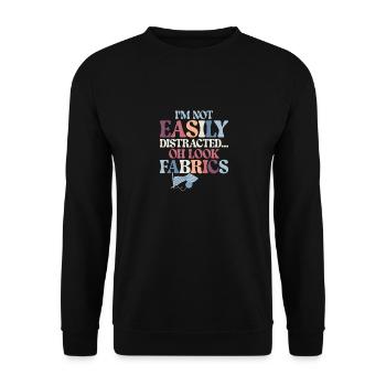 I'm Not Easily Distracted Quilting Quilter - Unisex Sweatshirt - black - Front - Alina (178cm) & Michal (187cm)