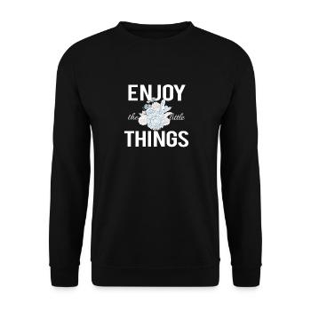 Enjoy the little things Enjoy the Little - Unisex Sweatshirt - black - Front - Alina (178cm) & Michal (187cm)
