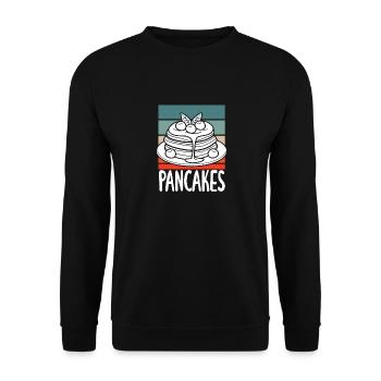 Pancakes Retro Breakfast Enjoyment - Unisex Sweatshirt - black - Front - Alina (178cm) & Michal (187cm)
