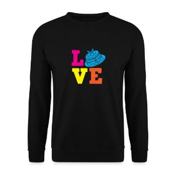 Les crêpes aiment le petit-déjeuner, un pur plaisir - Sweat-shirt Unisexe - noir - Devant - Alina (178cm) & Michal (187cm)