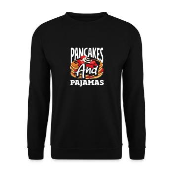 Pancakes and pyjamas Breakfast pleasure - Unisex Sweatshirt - black - Front - Alina (178cm) & Michal (187cm)
