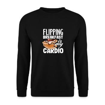 Pancakes Flipping Breakfast Is My Cardio - Unisex Sweatshirt - black - Front - Alina (178cm) & Michal (187cm)