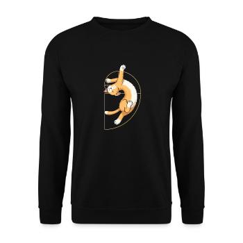 Fibonacci Spiral Cat - Unisex Sweatshirt - black - Front - Alina (178cm) & Michal (187cm)