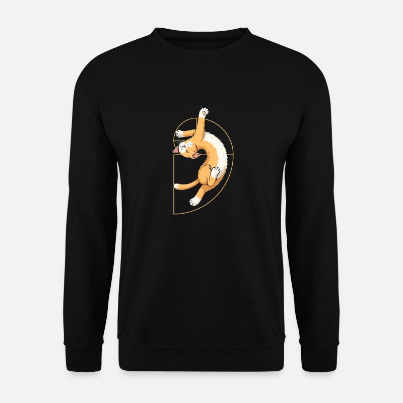 Fibonacci Spiral Cat - Unisex Pullover - Schwarz