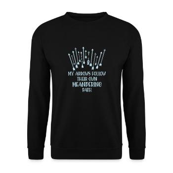 Bogenschießen Bogenschütze - Unisex Pullover - Schwarz - Vorne - Alina (178cm) & Michal (187cm)