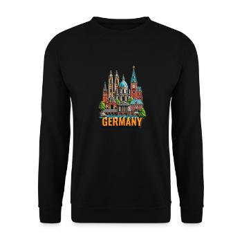 Beautiful views of Germany's Old Town - Unisex Sweatshirt - black - Front - Alina (178cm) & Michal (187cm)