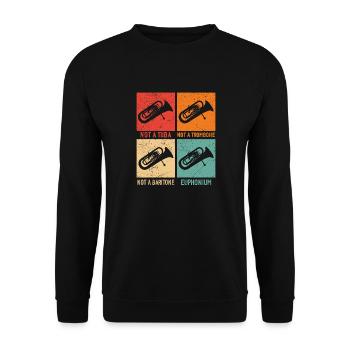 Euphonium – No tuba, no trombone - Unisex Sweatshirt - black - Front - Alina (178cm) & Michal (187cm)