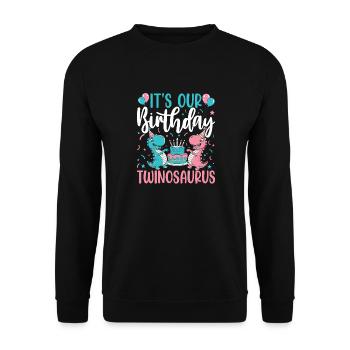 Twinosaurus Dino Birthday - Unisex Sweatshirt - black - Front - Alina (178cm) & Michal (187cm)