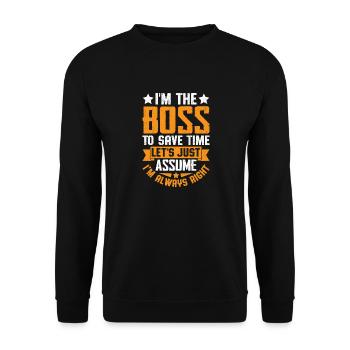 I'm always right – saves time - Unisex Sweatshirt - black - Front - Alina (178cm) & Michal (187cm)