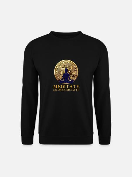Meditieren und Bitcoin sammeln Krypto Yoga - Unisex Pullover - Schwarz