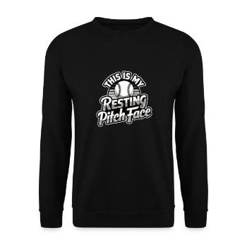 Das ist mein ruhendes Pitch Face Funny Baseball Wortspiel - Unisex Pullover - Schwarz - Vorne - Alina (178cm) & Michal (187cm)
