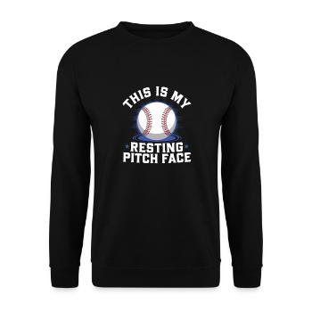 Das ist mein ruhendes Pitch Face Funny Baseball Wortspiel - Unisex Pullover - Schwarz - Vorne - Alina (178cm) & Michal (187cm)