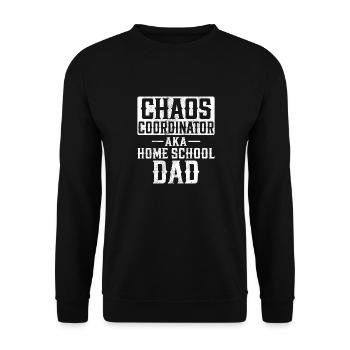 Chaos Choordinator aka Home School Dad - Unisex Sweatshirt - black - Front - Alina (178cm) & Michal (187cm)