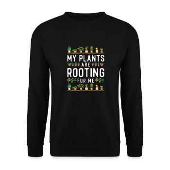 Amateur de plantes jardinage Jeu de mots - Sweat-shirt Unisexe - noir - Devant - Alina (178cm) & Michal (187cm)