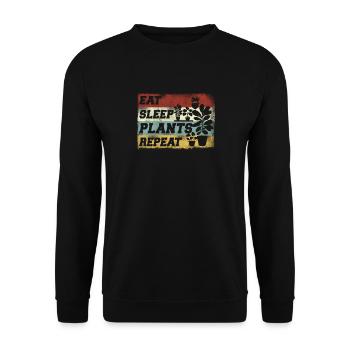 Plant Lover Gardening Monstera - Unisex Pullover - Schwarz - Vorne - Alina (178cm) & Michal (187cm)