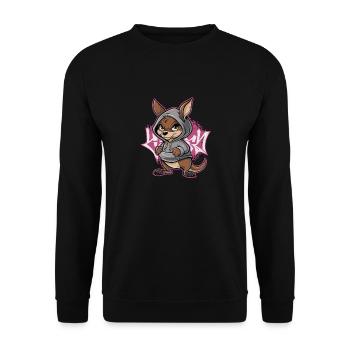 Kangourou Street Art Graffiti Style urbain avec sweat à capuche - Sweat-shirt Unisexe - noir - Devant - Alina (178cm) & Michal (187cm)