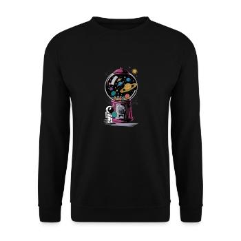 Chewing Gum Machine Astronaut Planet Universe - Unisex Sweatshirt - black - Front - Alina (178cm) & Michal (187cm)
