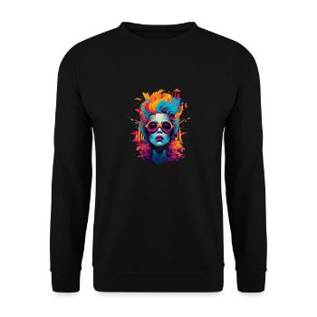 Art féminin fascinant avec des couleurs et une ville - Sweat-shirt Unisexe - noir - Devant - Alina (178cm) & Michal (187cm)