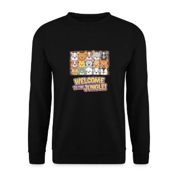MOUNTED ANIMAL HEADS - Unisex Sweatshirt - black - Front - Alina (178cm) & Michal (187cm)