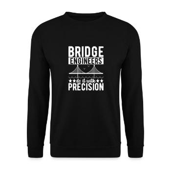 Ingénieur des ponts Construction de ponts - Sweat-shirt Unisexe - noir - Devant - Alina (178cm) & Michal (187cm)
