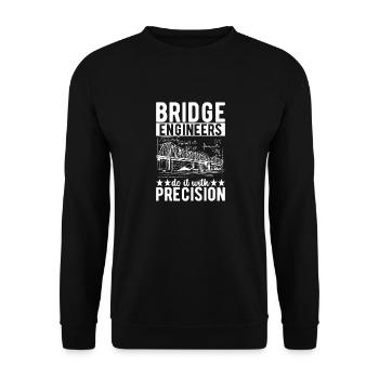 Ingénieur des ponts Construction de ponts - Sweat-shirt Unisexe - noir - Devant - Alina (178cm) & Michal (187cm)