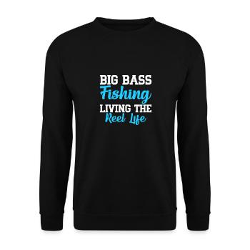 Big Bass Fishing - Unisex Sweatshirt - black - Front - Alina (178cm) & Michal (187cm)