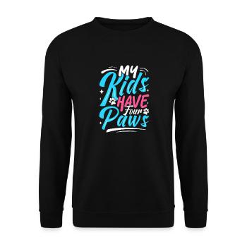 My children have four paws – pet love - Unisex Sweatshirt - black - Front - Alina (178cm) & Michal (187cm)