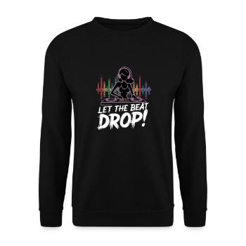 COOLES T-SHIRT, LASS DEN BEAT - Unisex Pullover - Schwarz - Vorne - Alina (178cm) & Michal (187cm)