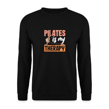 Pilates Is My Therapy Inspiration - Unisex Sweatshirt - black - Front - Alina (178cm) & Michal (187cm)