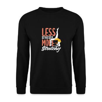 Pilates: Less stress, more flexibility - Unisex Sweatshirt - black - Front - Alina (178cm) & Michal (187cm)