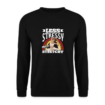 Pilates: Less stress, more flexibility - Unisex Sweatshirt - black - Front - Alina (178cm) & Michal (187cm)