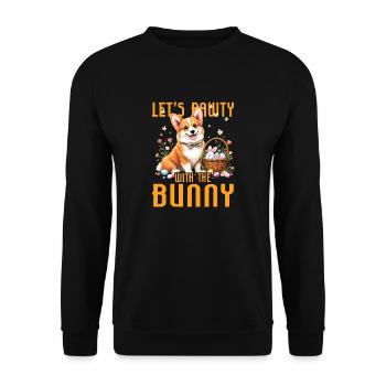 Let's Pawity with the bunny - Unisex Sweatshirt - black - Front - Alina (178cm) & Michal (187cm)