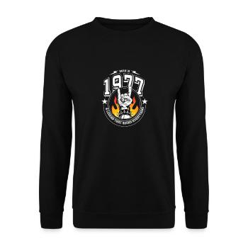 1977 Anniversaire, berce tout - Sweat-shirt Unisexe - noir - Devant - Alina (178cm) & Michal (187cm)