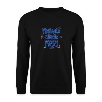 Vintage Since 1955 Graffiti Glitch 70ème anniversaire - Sweat-shirt Unisexe - noir - Devant - Alina (178cm) & Michal (187cm)