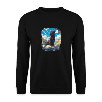 Vison Vison - Sweat-shirt Unisexe - noir - Devant - Alina (178cm) & Michal (187cm)