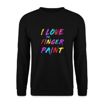 JE SUIS PEINTRE - J’adore peindre au doigt – Peintures au doigt - Sweat-shirt Unisexe - noir - Devant - Alina (178cm) & Michal (187cm)