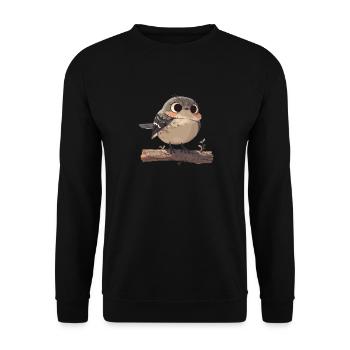 Spottdrosseln Spottdrossel - Unisex Pullover - Schwarz - Vorne - Alina (178cm) & Michal (187cm)