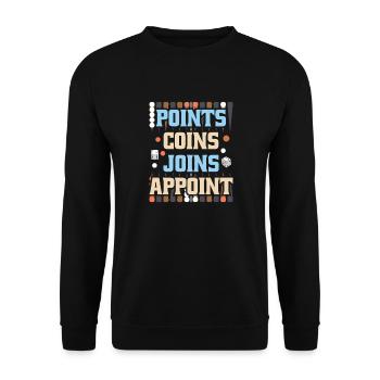 Backgammon Spiel - Unisex Pullover - Schwarz - Vorne - Alina (178cm) & Michal (187cm)