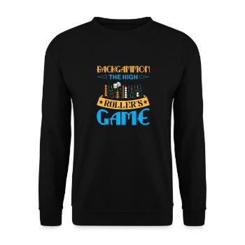Backgammon Spiel - Unisex Pullover - Schwarz - Vorne - Alina (178cm) & Michal (187cm)