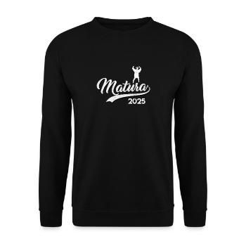 MATURA ABSCHLUSS 2025 Maturanten Lustiges - Unisex Pullover - Schwarz - Vorne - Alina (178cm) & Michal (187cm)