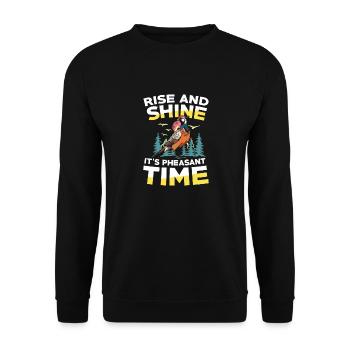 Truthahnjagd Abenteuer: Ich Will Nur Putenjagd - Unisex Pullover - Schwarz - Vorne - Alina (178cm) & Michal (187cm)