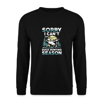 Duck hunters shoot heavier loads flag - Unisex Sweatshirt - black - Front - Alina (178cm) & Michal (187cm)