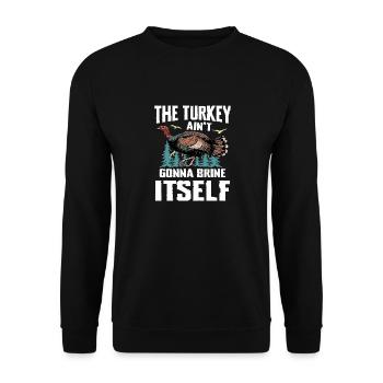 Truthahnjagd Abenteuer: Ich Will Nur Putenjagd - Unisex Pullover - Schwarz - Vorne - Alina (178cm) & Michal (187cm)
