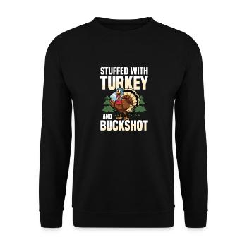 Truthahnjagd Abenteuer: Ich Will Nur Putenjagd - Unisex Pullover - Schwarz - Vorne - Alina (178cm) & Michal (187cm)